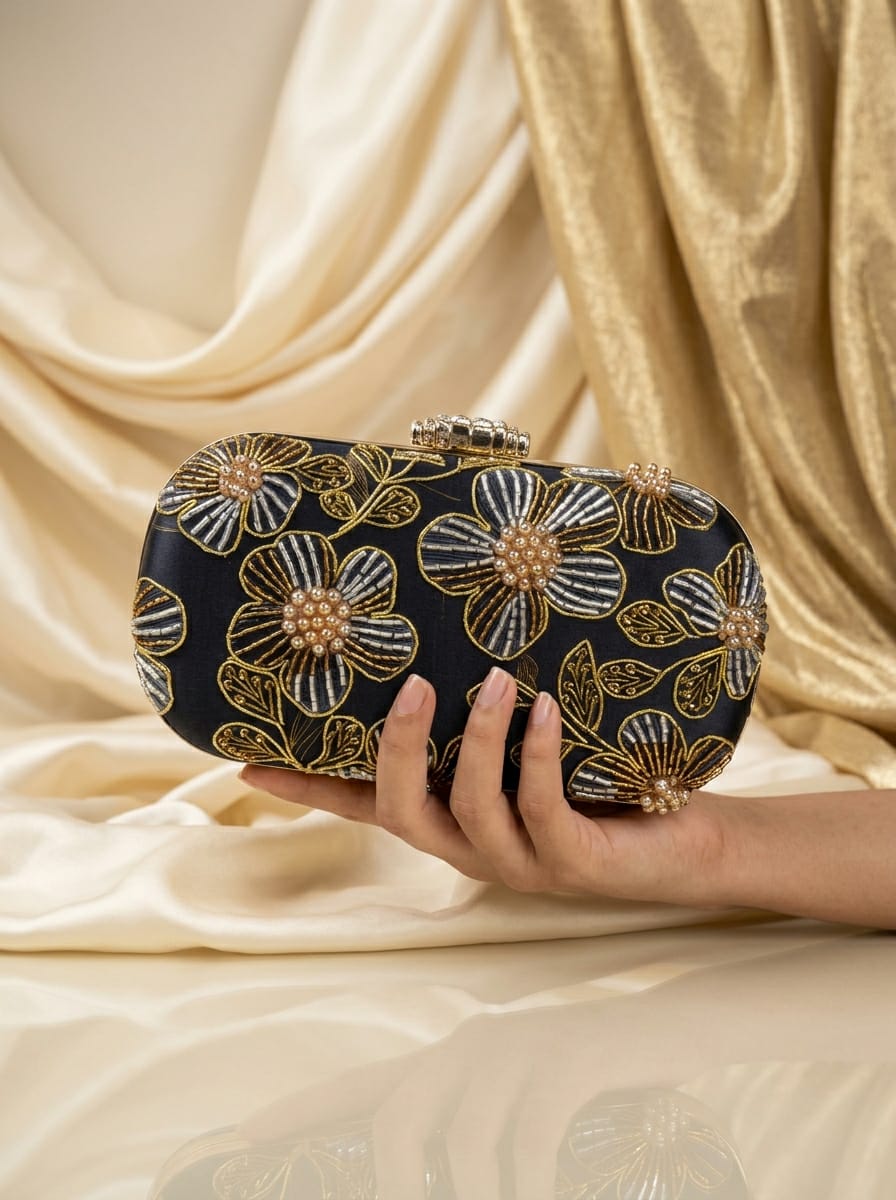VRPS Printed Embroidered Clutch | Handcrafted Ethnic Bag | SWIS-5653
