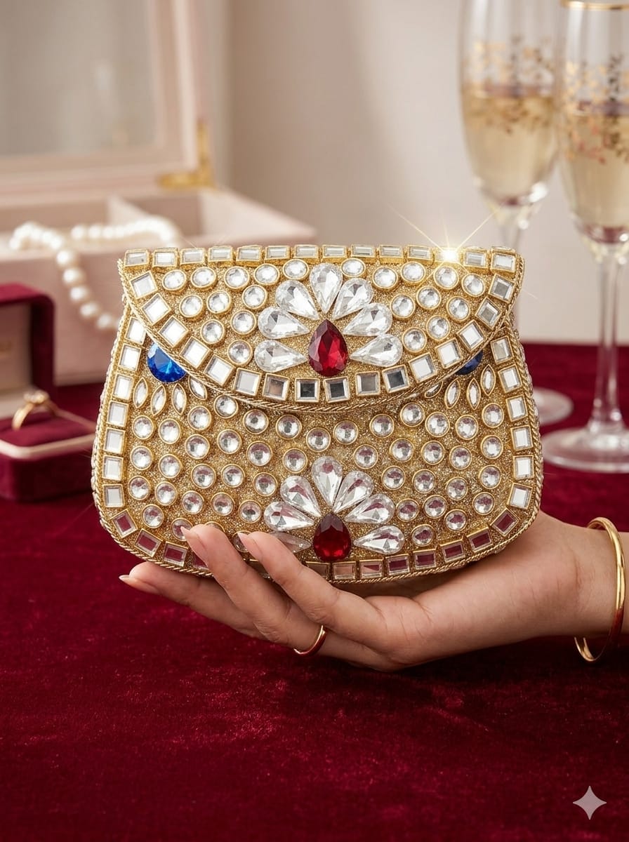 VRPS Metal Clutch | Handcrafted Ethnic Bag | SWIS-5657