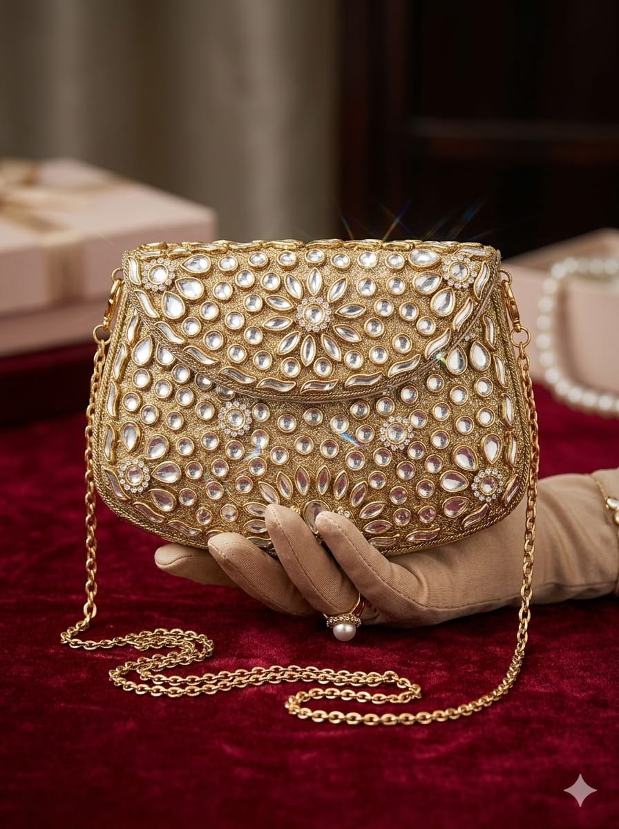 VRPS Metal Clutch | Handcrafted Ethnic Bag | SWIS-5658