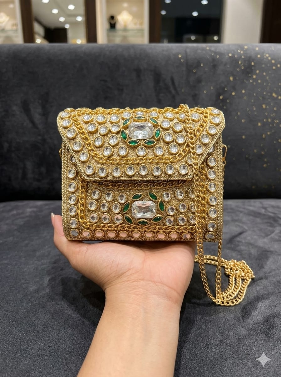 VRPS Metal Clutch | Handcrafted Ethnic Bag | SWIS-5659