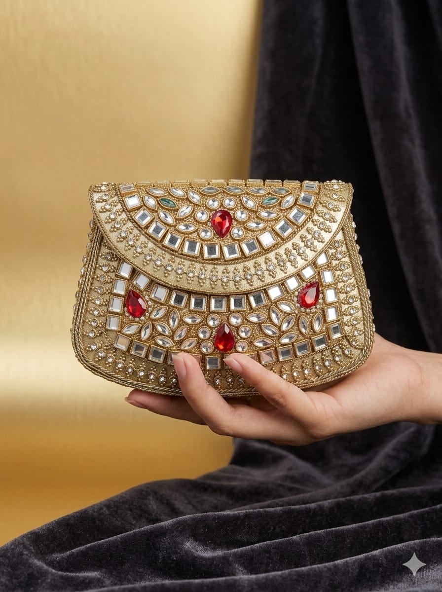 VRPS Metal Clutch | Handcrafted Ethnic Bag | SWIS-5660