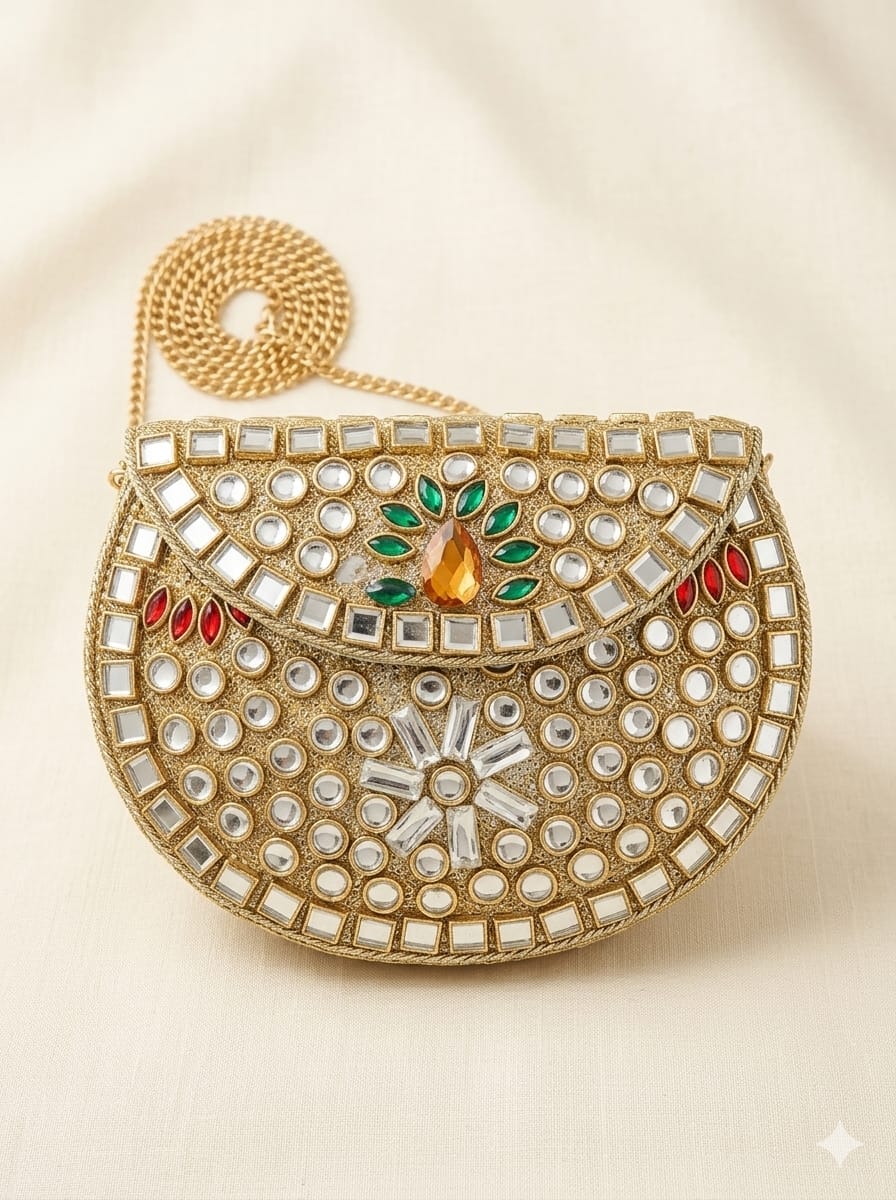 VRPS Metal Clutch | Handcrafted Ethnic Bag | SWIS-5661