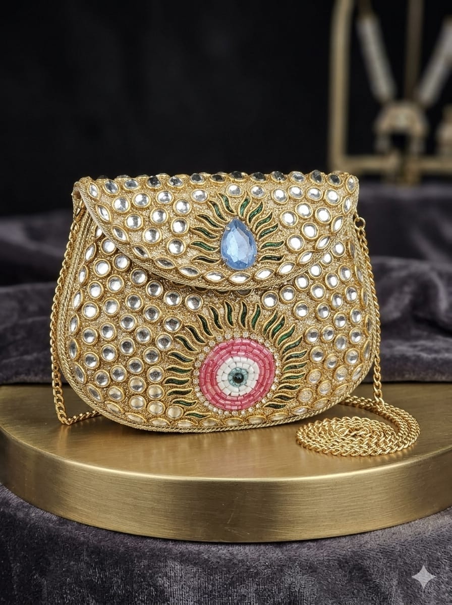 VRPS Metal Clutch | Handcrafted Ethnic Bag | SWIS-5662