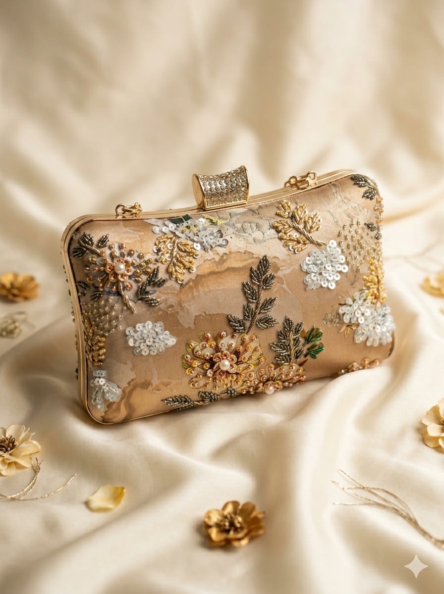 VRPS Printed Embroidered Clutch | Handcrafted Ethnic Bag | SWIS-5676