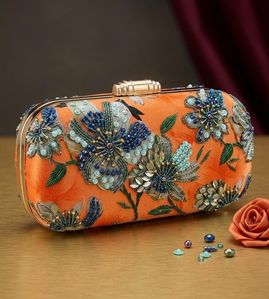 VRPS Printed Embroidered Clutch | Handcrafted Ethnic Bag | SWIS-5680