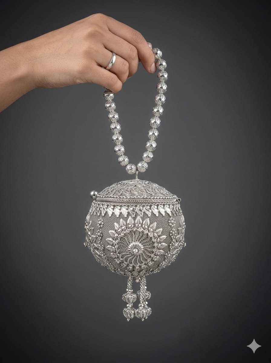 VRPS Metal Clutch | Handcrafted Ethnic Bag | SWIS-5684