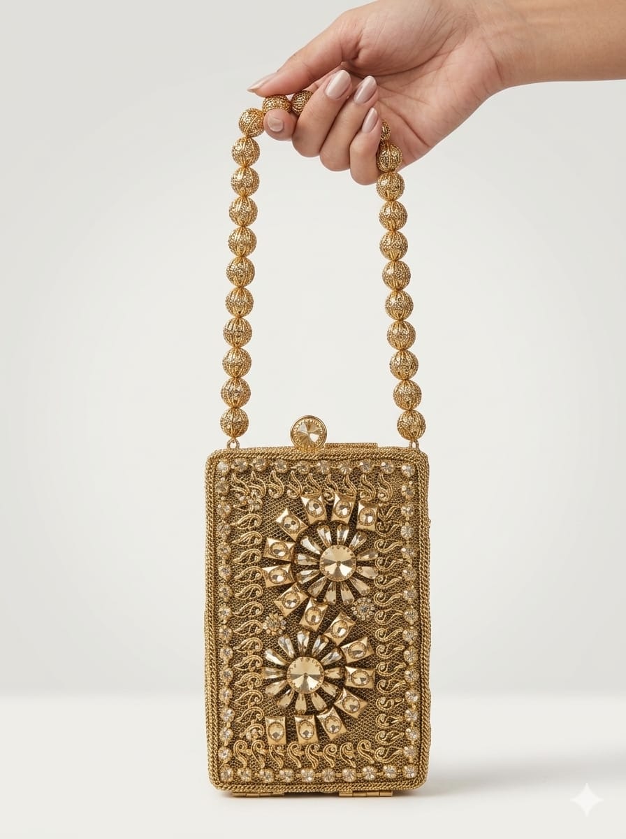 VRPS Metal Clutch | Handcrafted Ethnic Bag | SWIS-5685