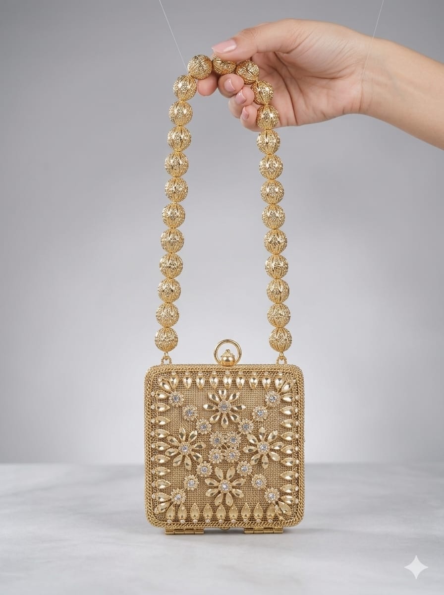 VRPS Metal Clutch | Handcrafted Ethnic Bag | SWIS-5688
