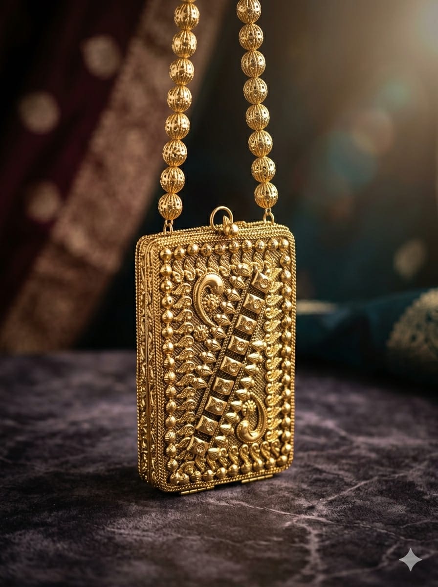 VRPS Metal Clutch | Handcrafted Ethnic Bag | SWIS-5692