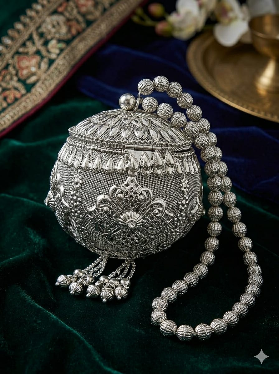 VRPS Metal Clutch | Handcrafted Ethnic Bag | SWIS-5701