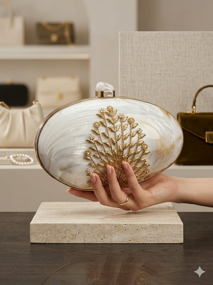 Abha Mother of Pearl (MOP) Clutch - SWIS-5862