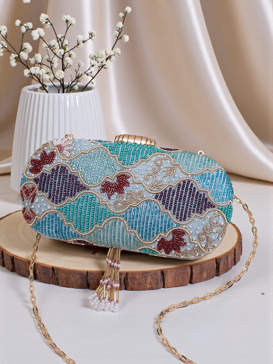 VRPS Embroidered Clutch | Handcrafted Ethnic Bag | SWIS-613
