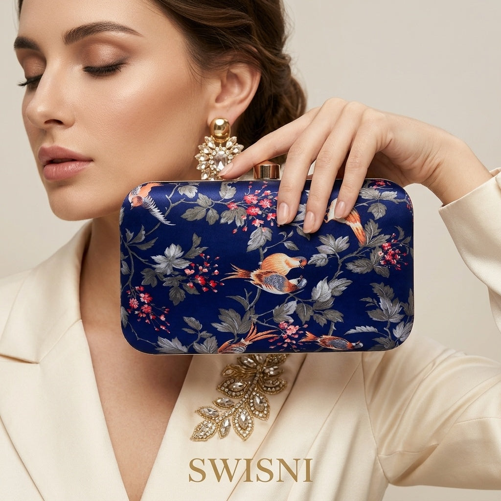 Ahalya — Satin Printed Clutch