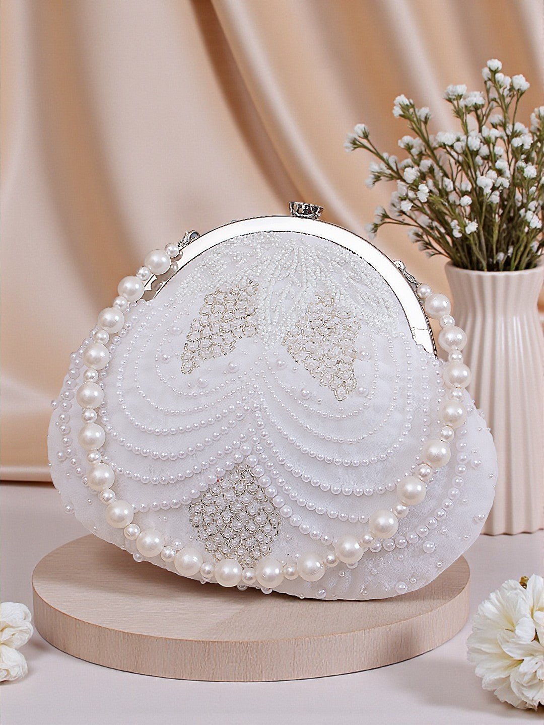 Vandana White — Velvet Batua Bag