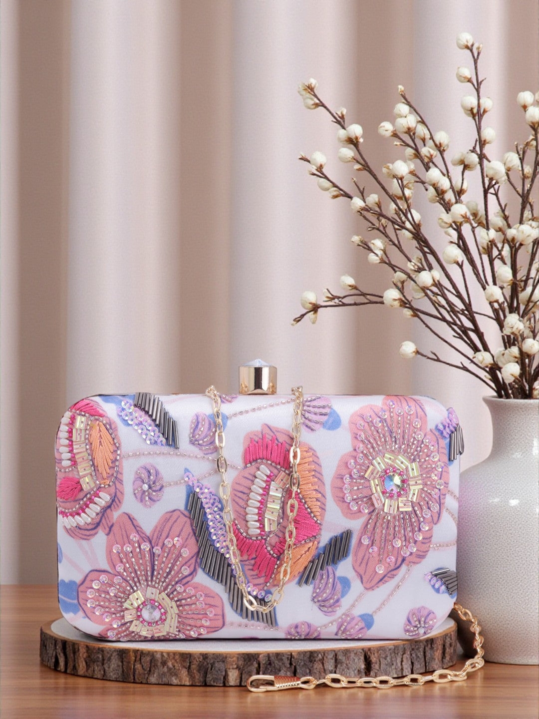 VRPS Printed Embroidered Clutch | Handcrafted Ethnic Bag | SWIS-675