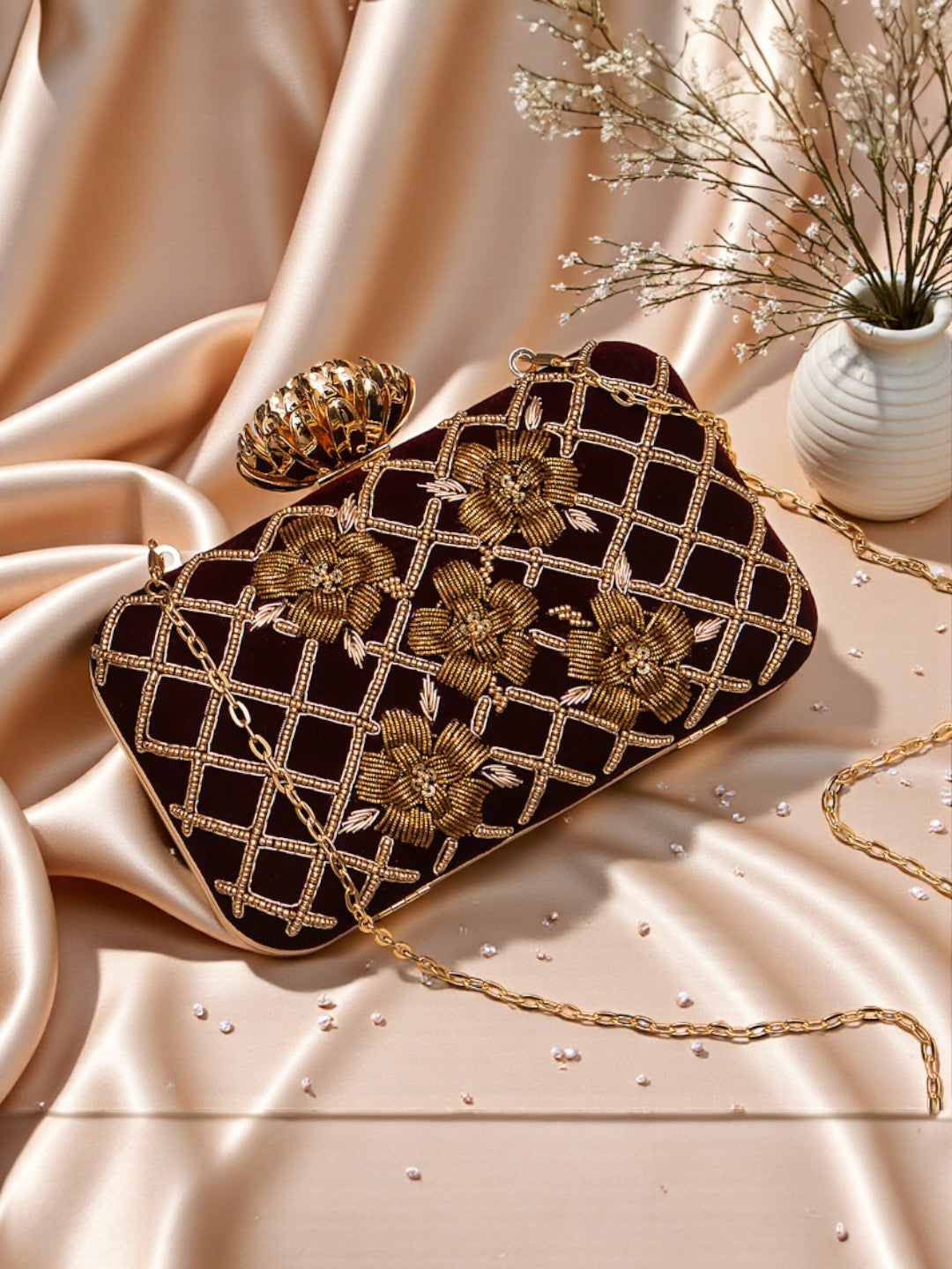 VRPS Embroidered Clutch | Handcrafted Ethnic Bag | SWIS-713