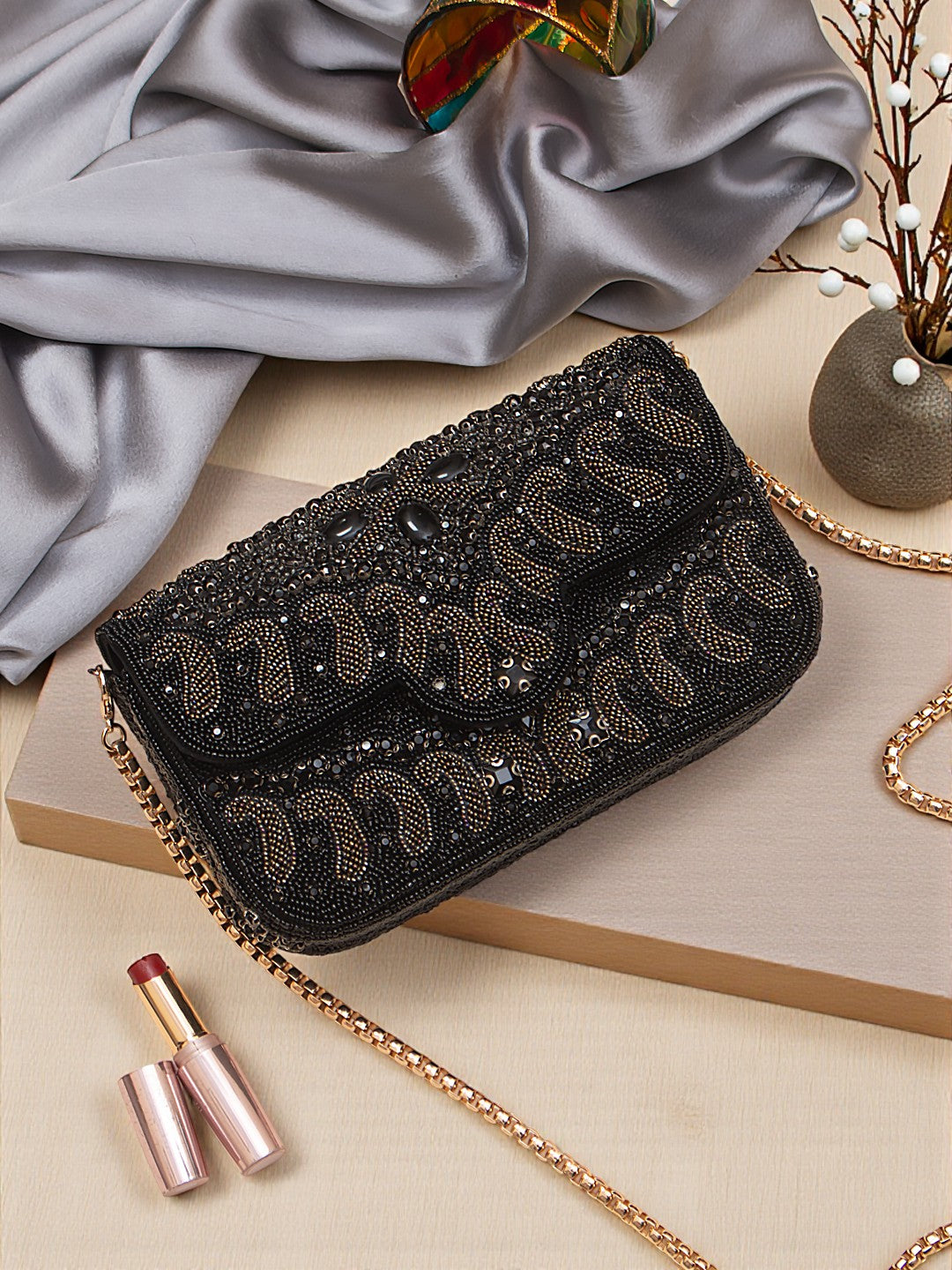 Handcrafted Flap Bag SWIS-727 | VRPS Handicrafts | Indian Ethnic Bag