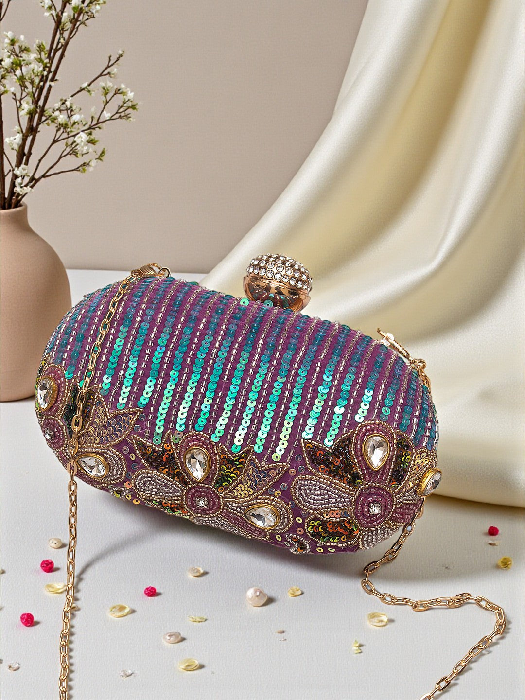 VRPS Embroidered Clutch | Handcrafted Ethnic Bag | SWIS-759
