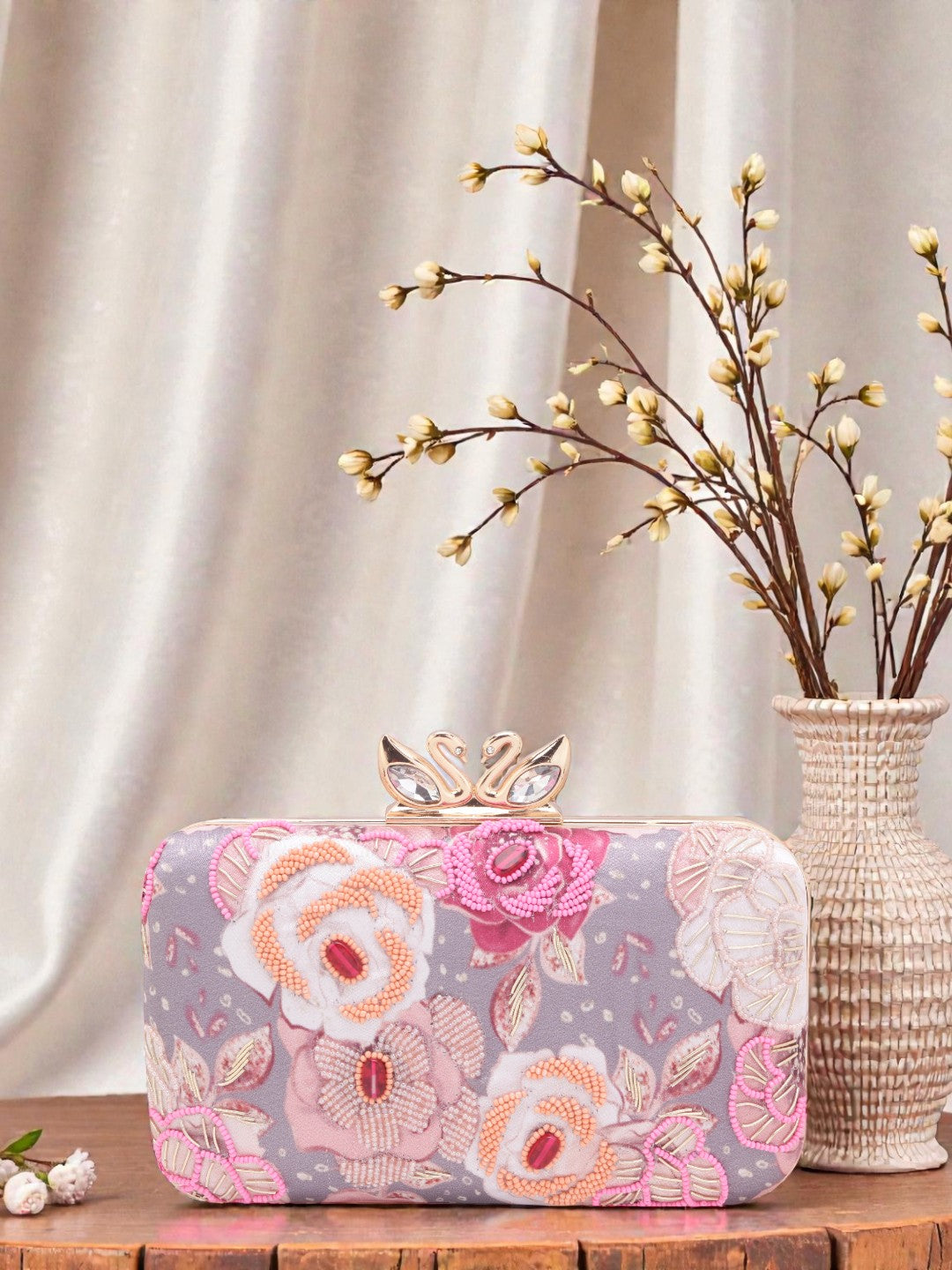 VRPS Printed Embroidered Clutch | Handcrafted Ethnic Bag | SWIS-809