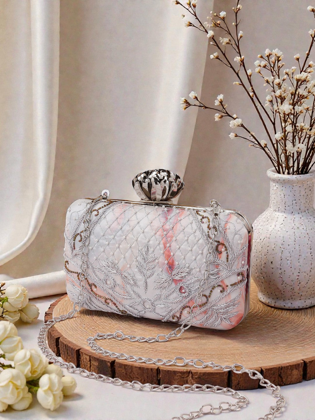 VRPS Printed Embroidered Clutch | Handcrafted Ethnic Bag | SWIS-827