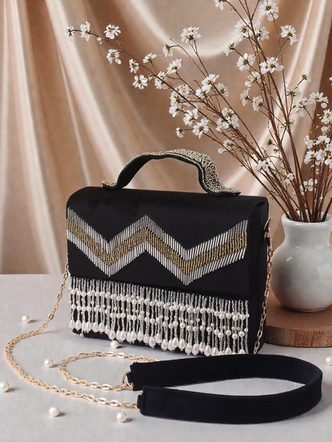 Handcrafted Flap Bag SWIS-831 | VRPS Handicrafts | Indian Ethnic Bag
