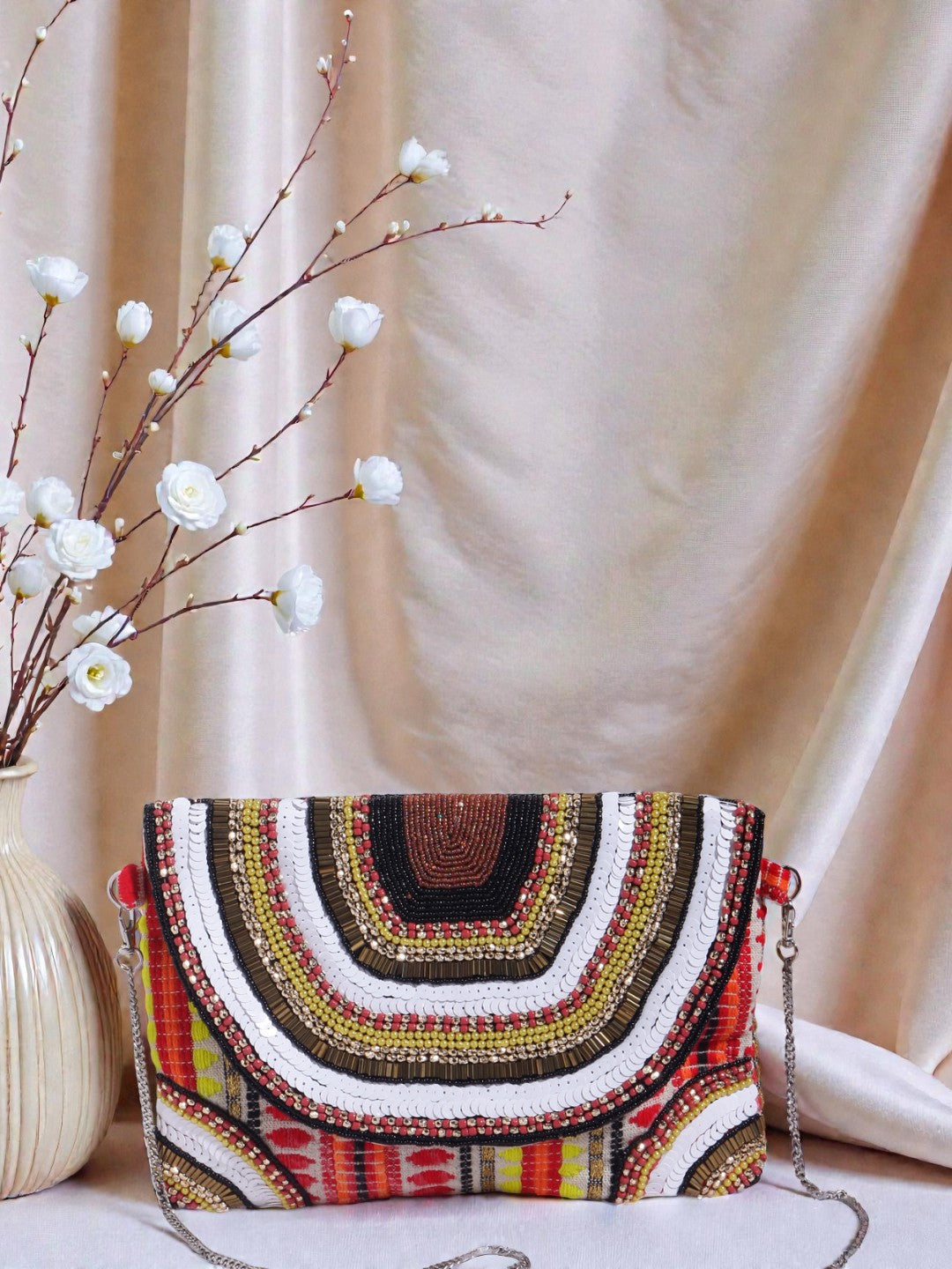 Handcrafted Beaded Clutch SWIS-849 | VRPS Handicrafts | Indian Ethnic Bag