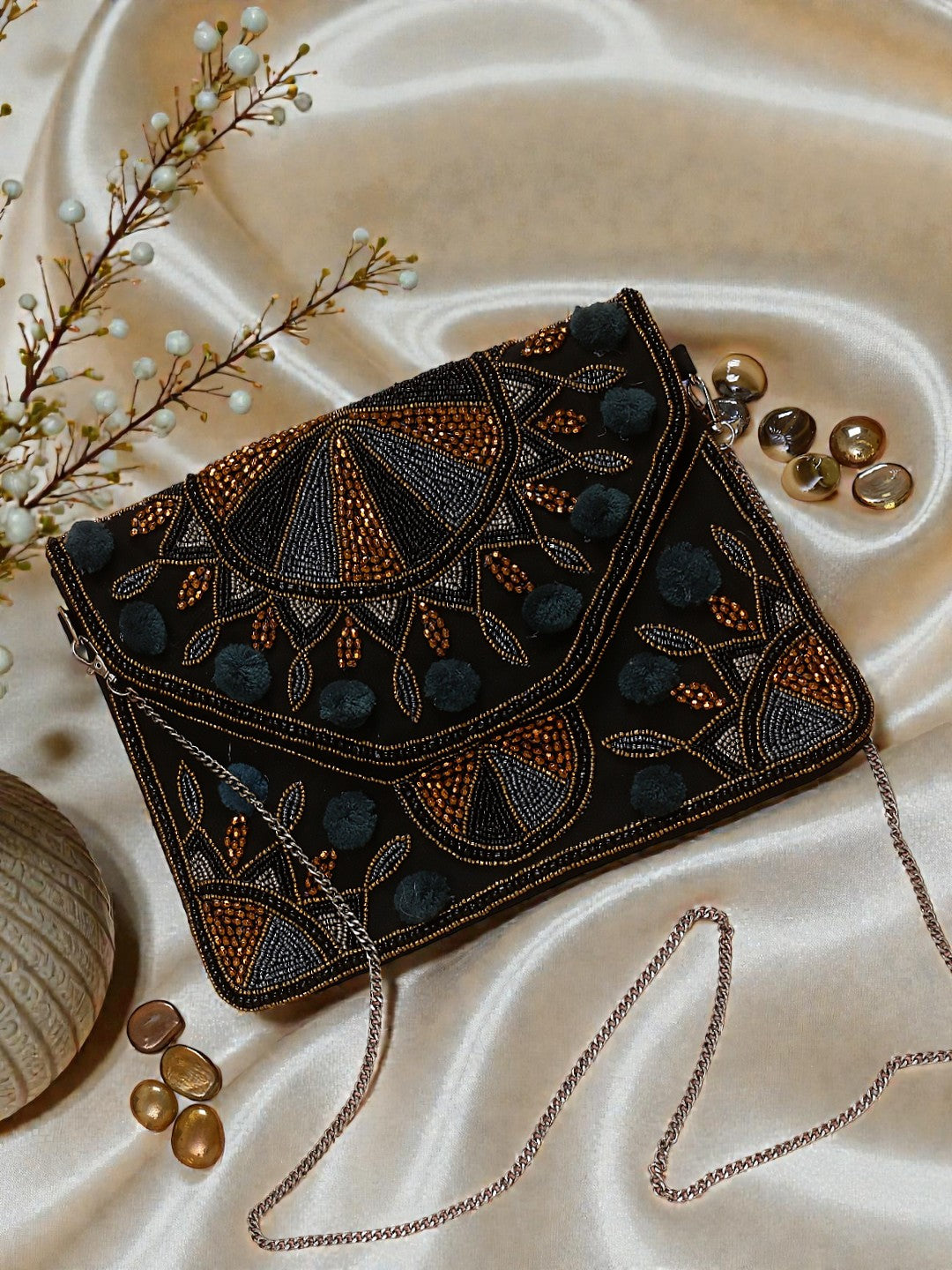 VRPS Beaded Clutch | Handcrafted Ethnic Bag | SWIS-855