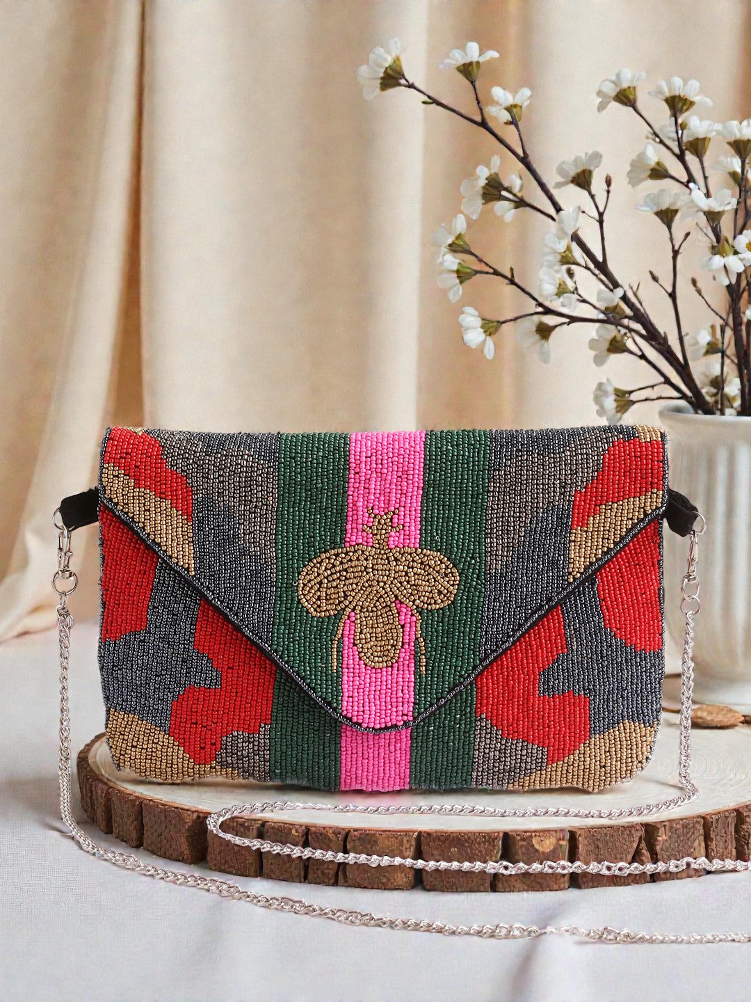 VRPS Beaded Clutch | Handcrafted Ethnic Bag | SWIS-885