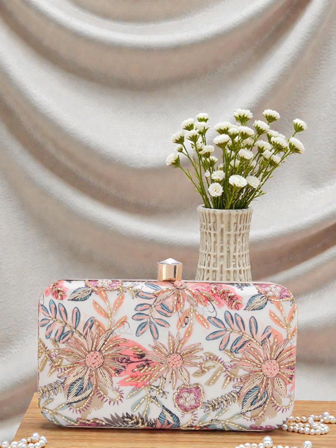 VRPS Printed Embroidered Clutch | Handcrafted Ethnic Bag | SWIS-962