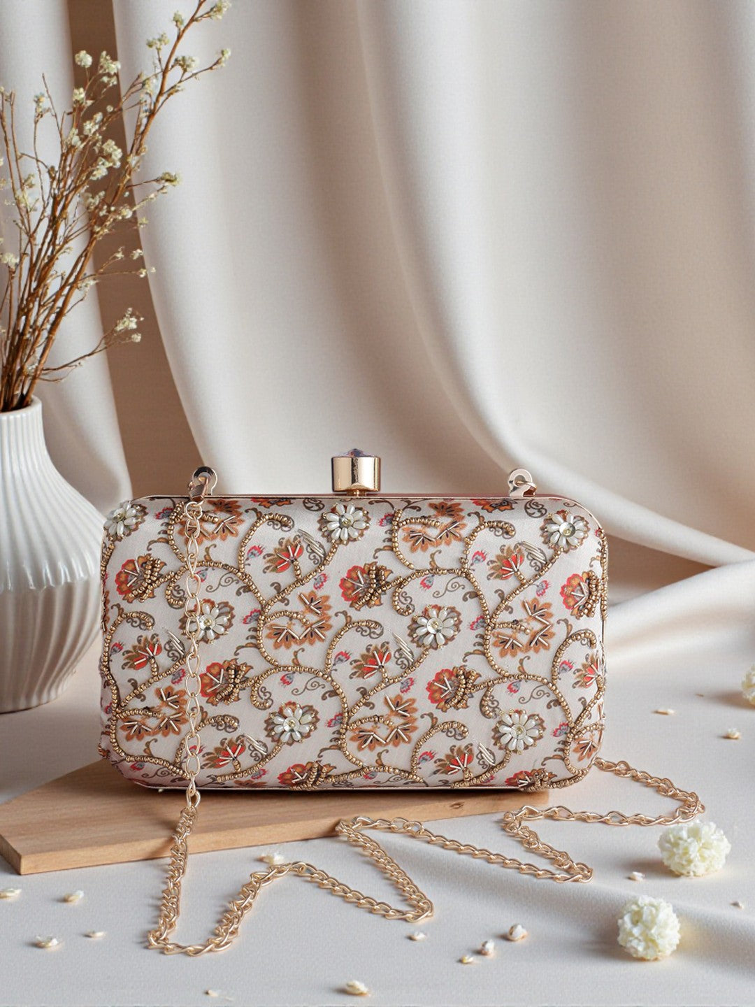 VRPS Printed Embroidered Clutch | Handcrafted Ethnic Bag | SWIS-979