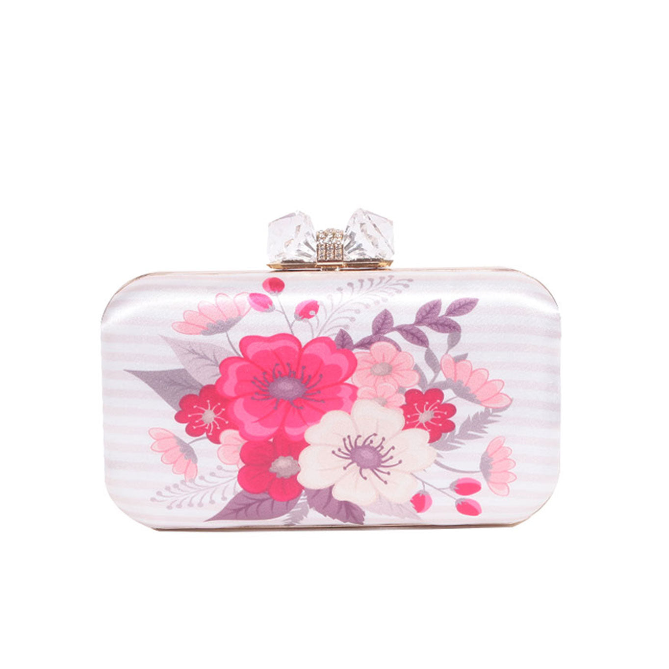 Swisni printed embroidered floral clutch bag