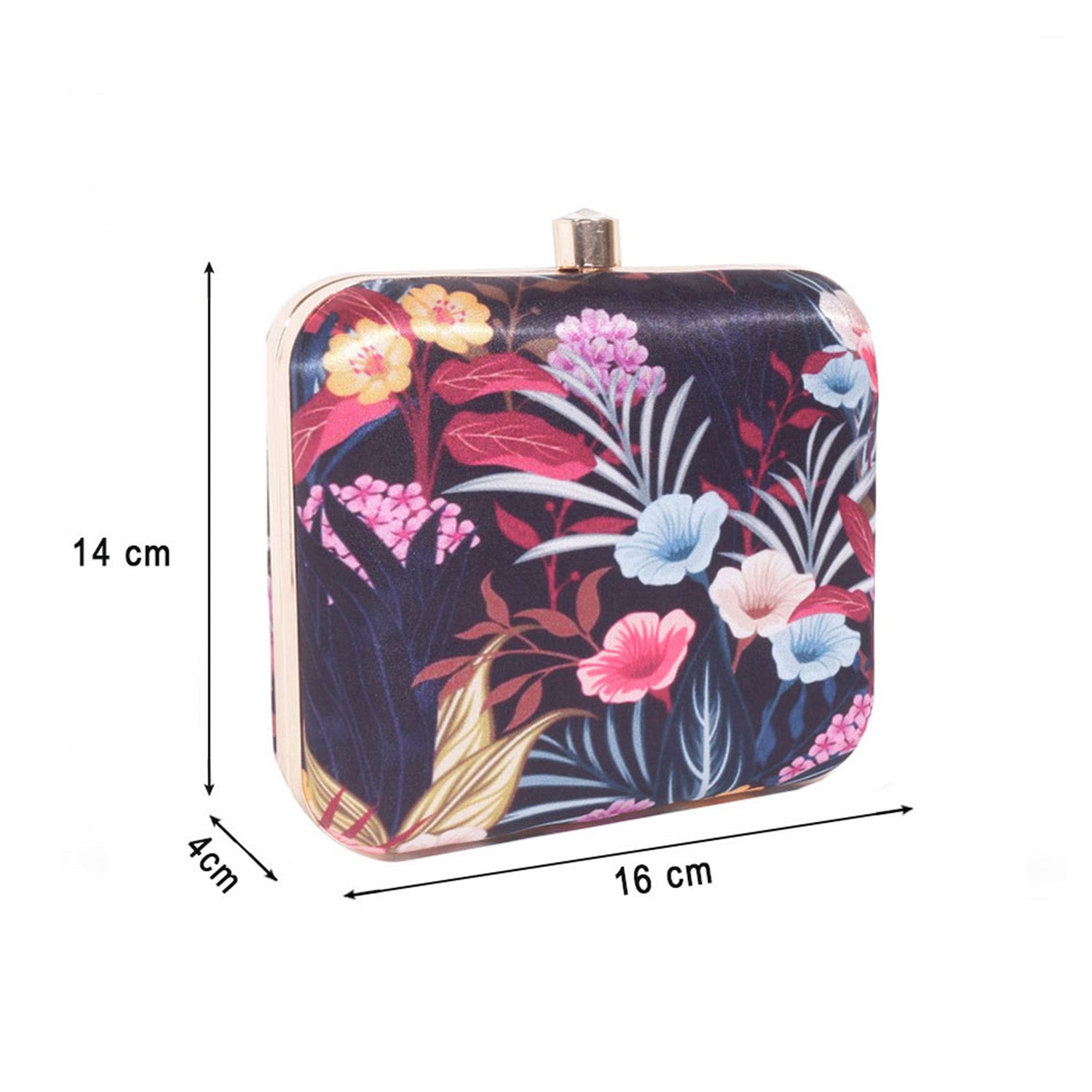 Flowery printed Box Clutch Bag For Women & Girls