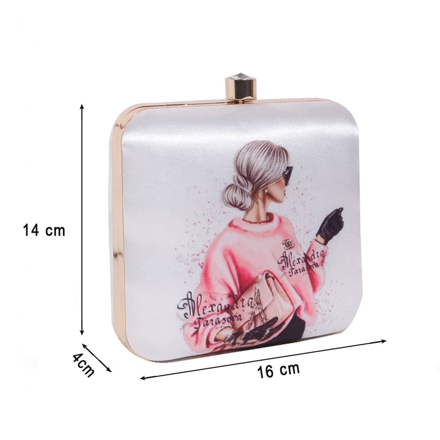 Stylish Printed Box Casual Clutch Bag For Women & Girls