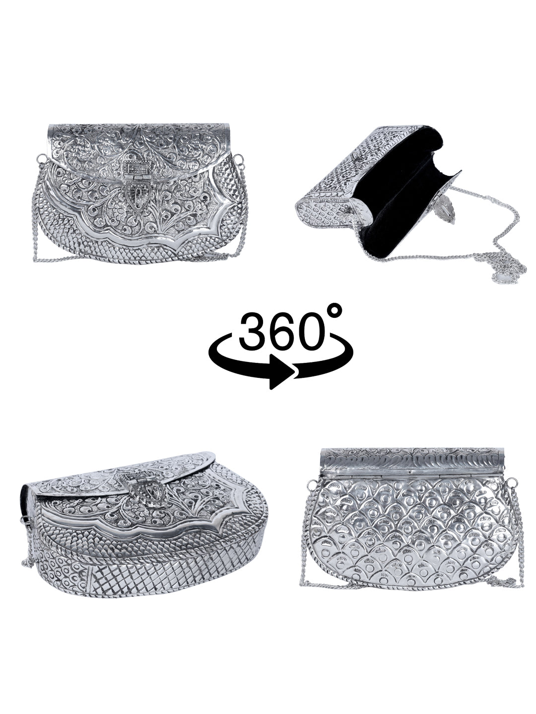 VRPS Brass Clutch | Handcrafted Ethnic Bag | SWIS-1346 | Additional Angle