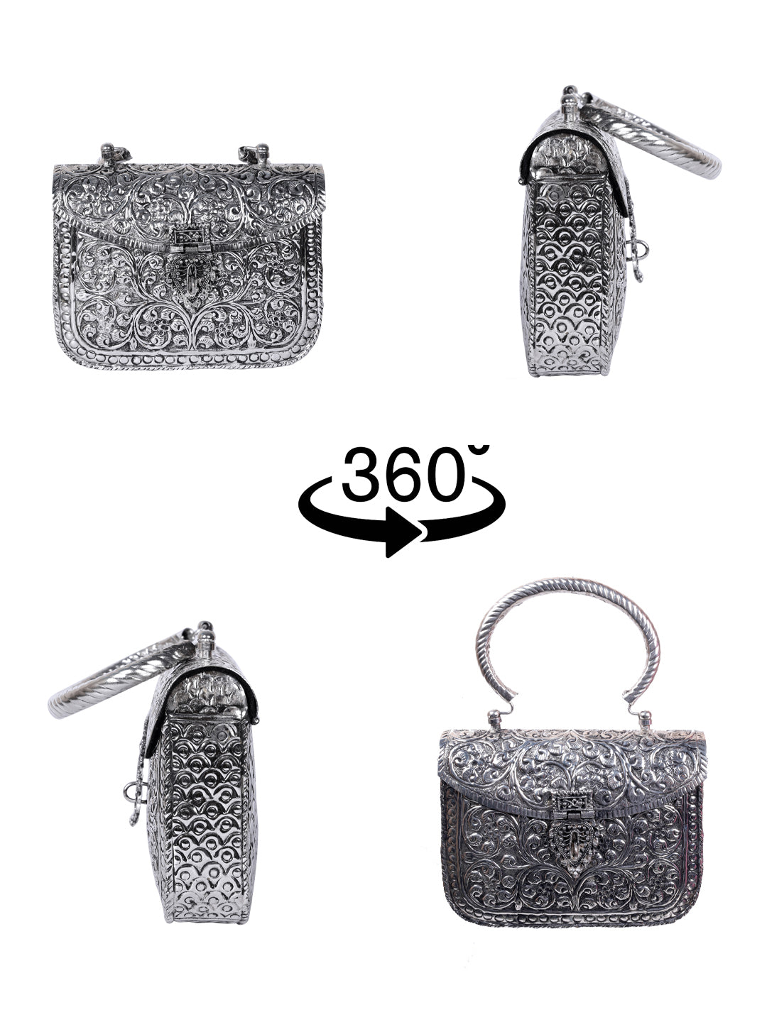 VRPS Brass Clutch | Handcrafted Ethnic Bag | SWIS-1354 | Additional Angle