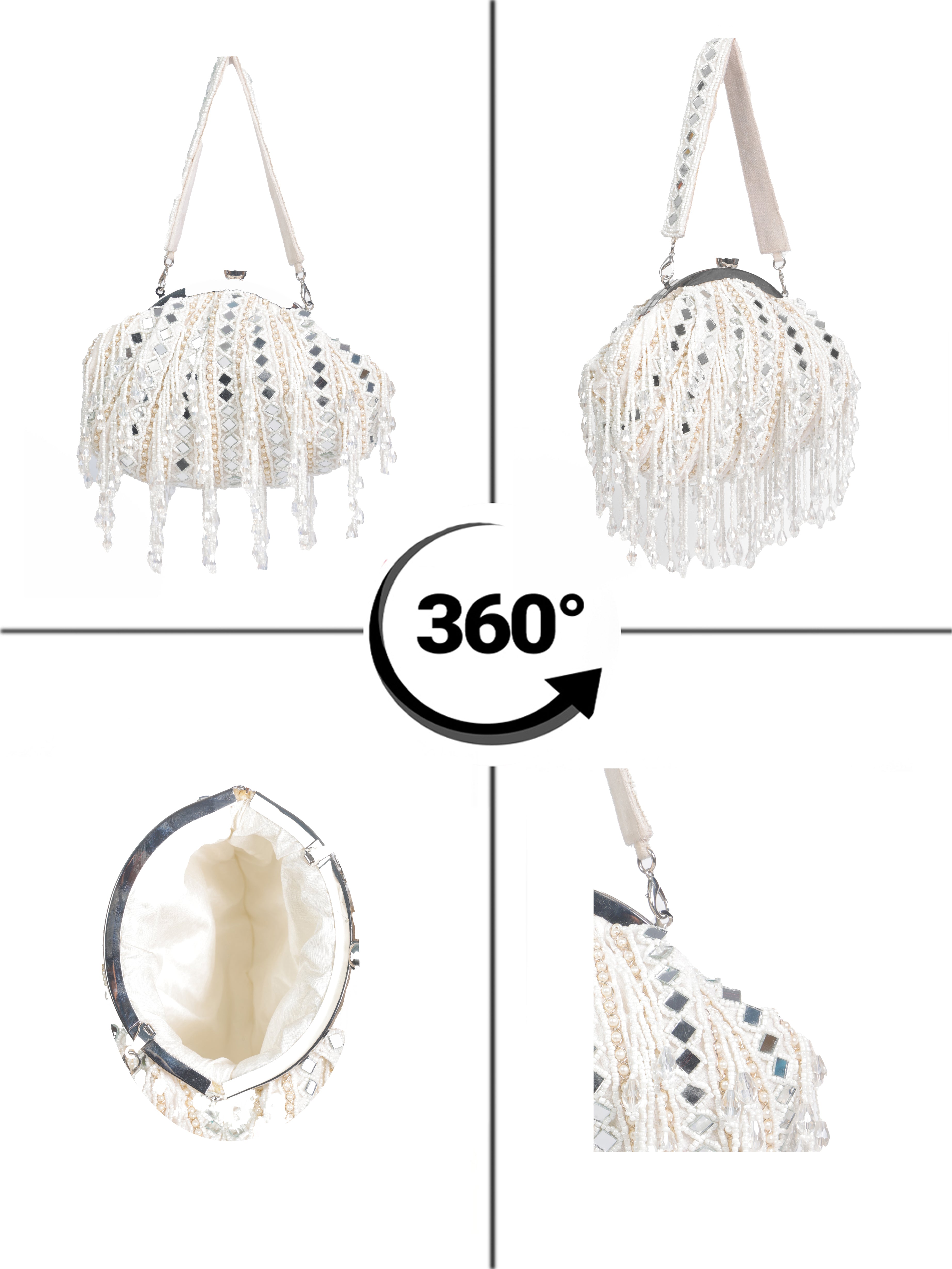 White Mirror Batua Bag