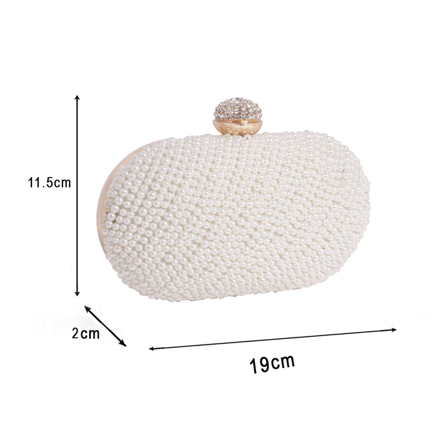 Swisni oval pearl clutch bag