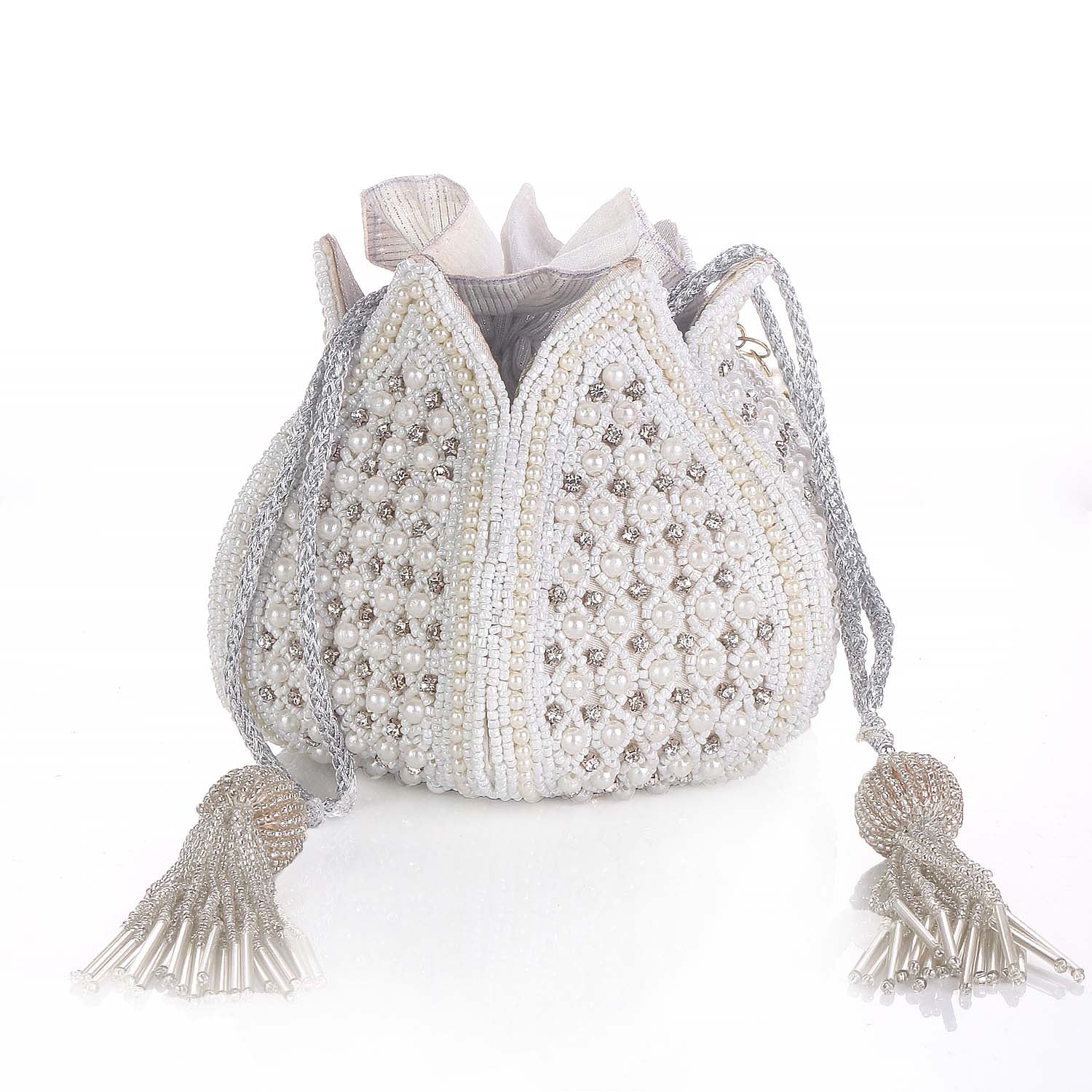 Elegant Flower Design Embellishment Potli
