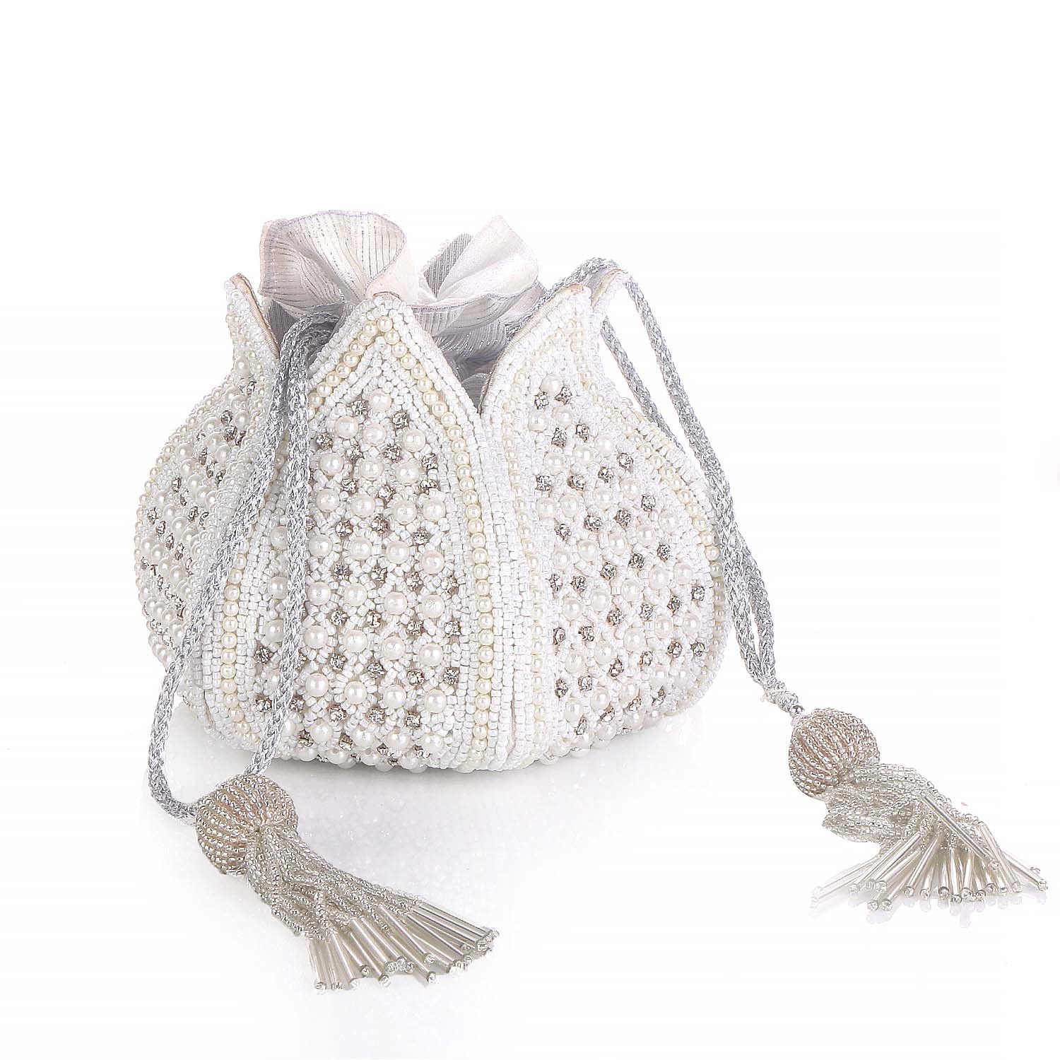 Elegant Flower Design Embellishment Potli