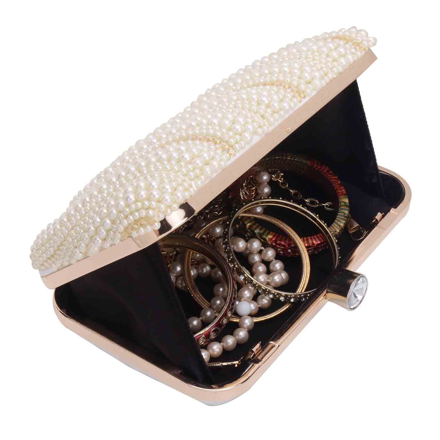 Pearl Box Clutch For Casual Use