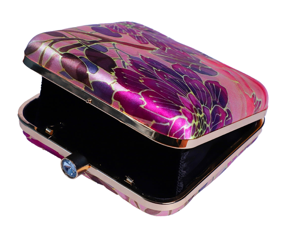 Sober Macro Flower Print Box Clutch for Women & Girls