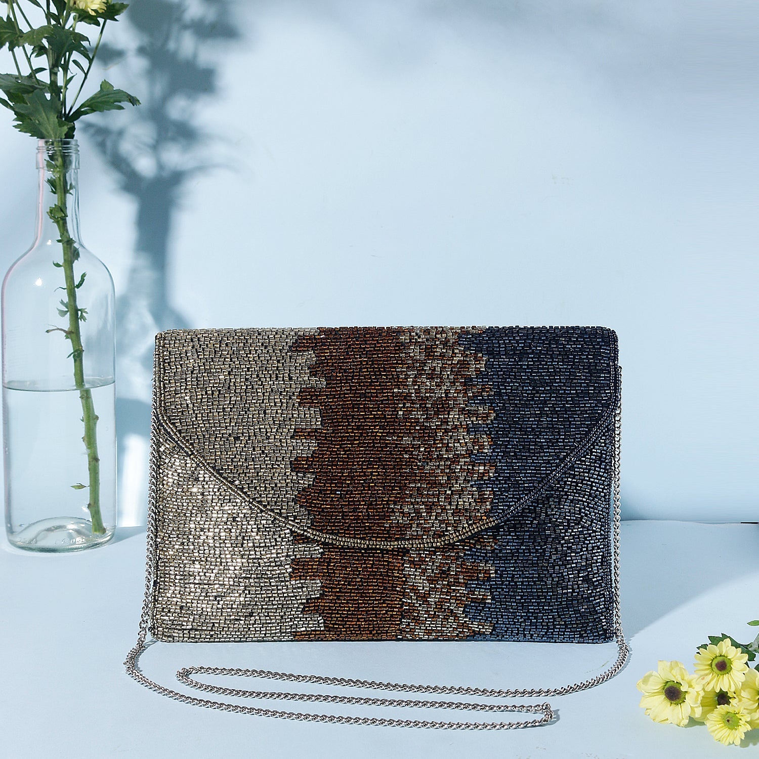 Designer two shades flap / boho bag / clutch