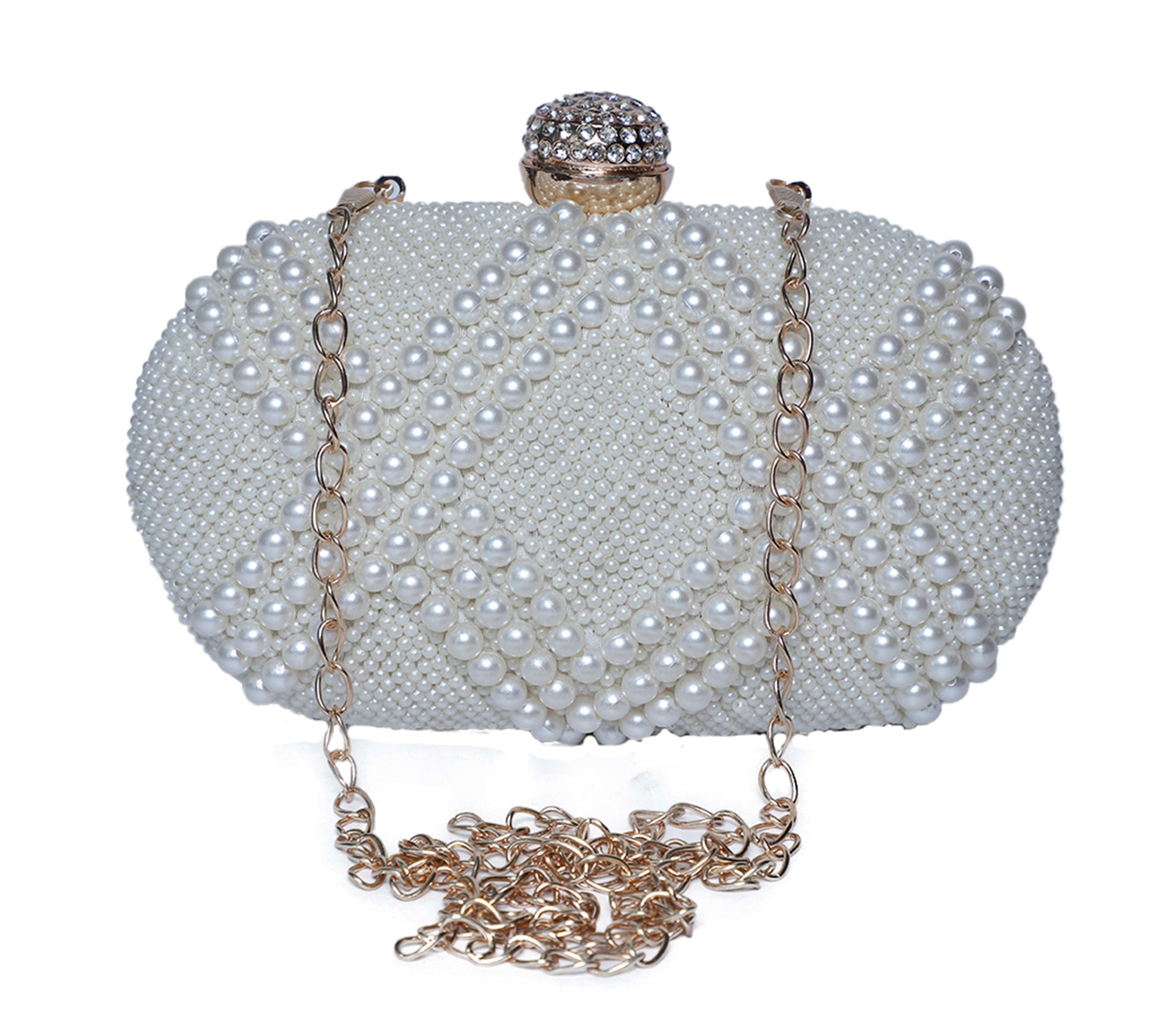 Handmade Pearly Oval Clutch