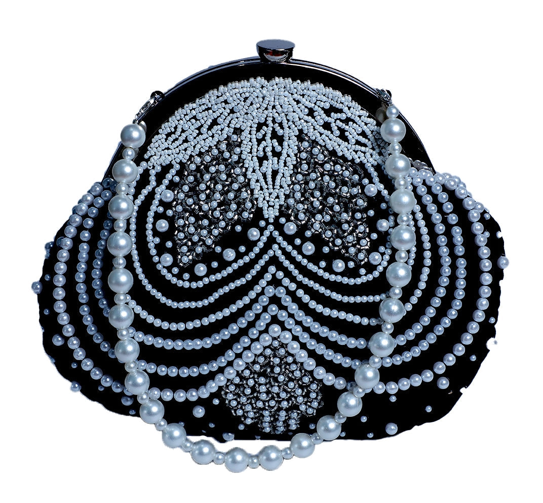 Vandana White — Velvet Batua Bag
