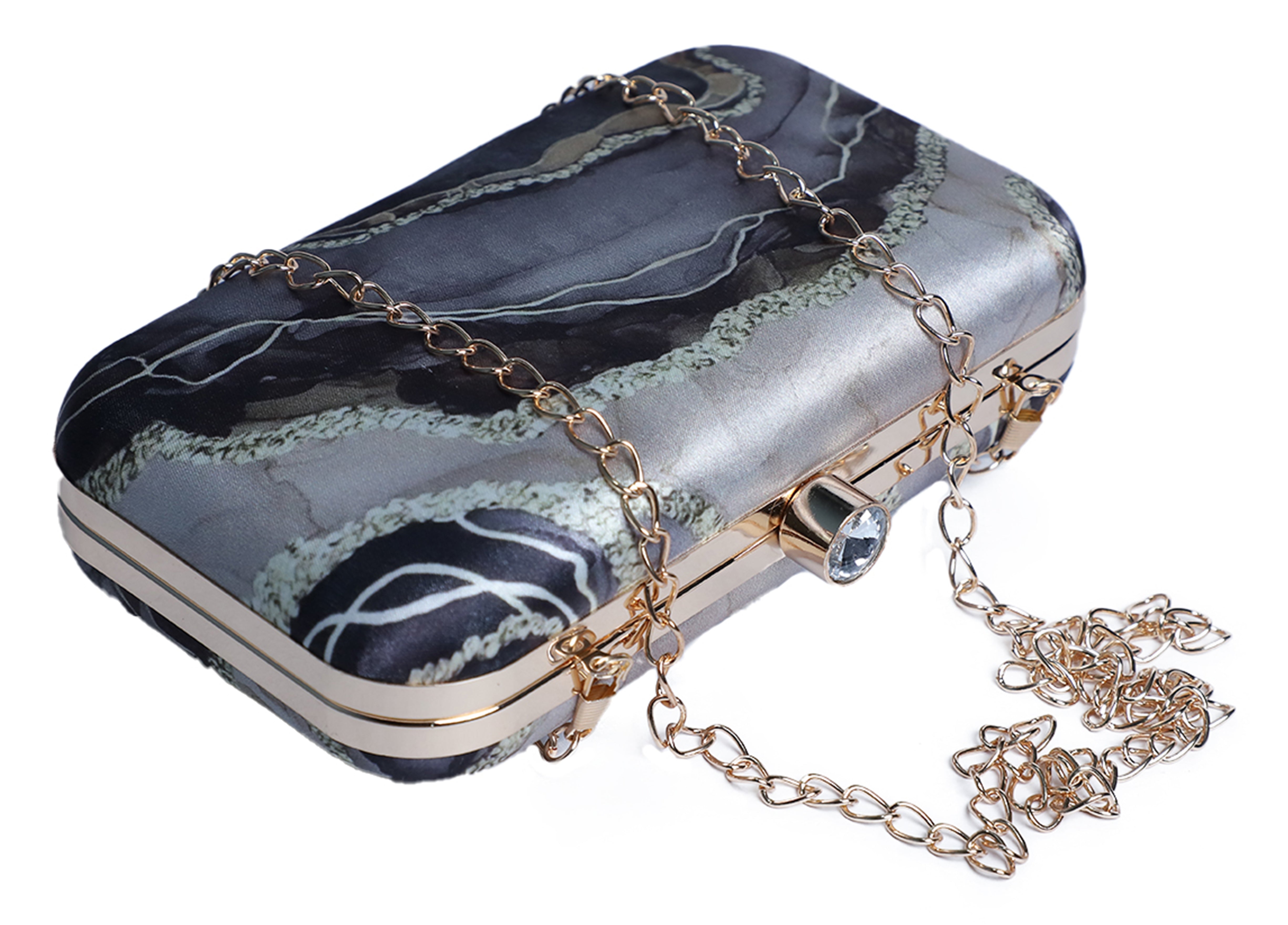 Abstract digital print clutch