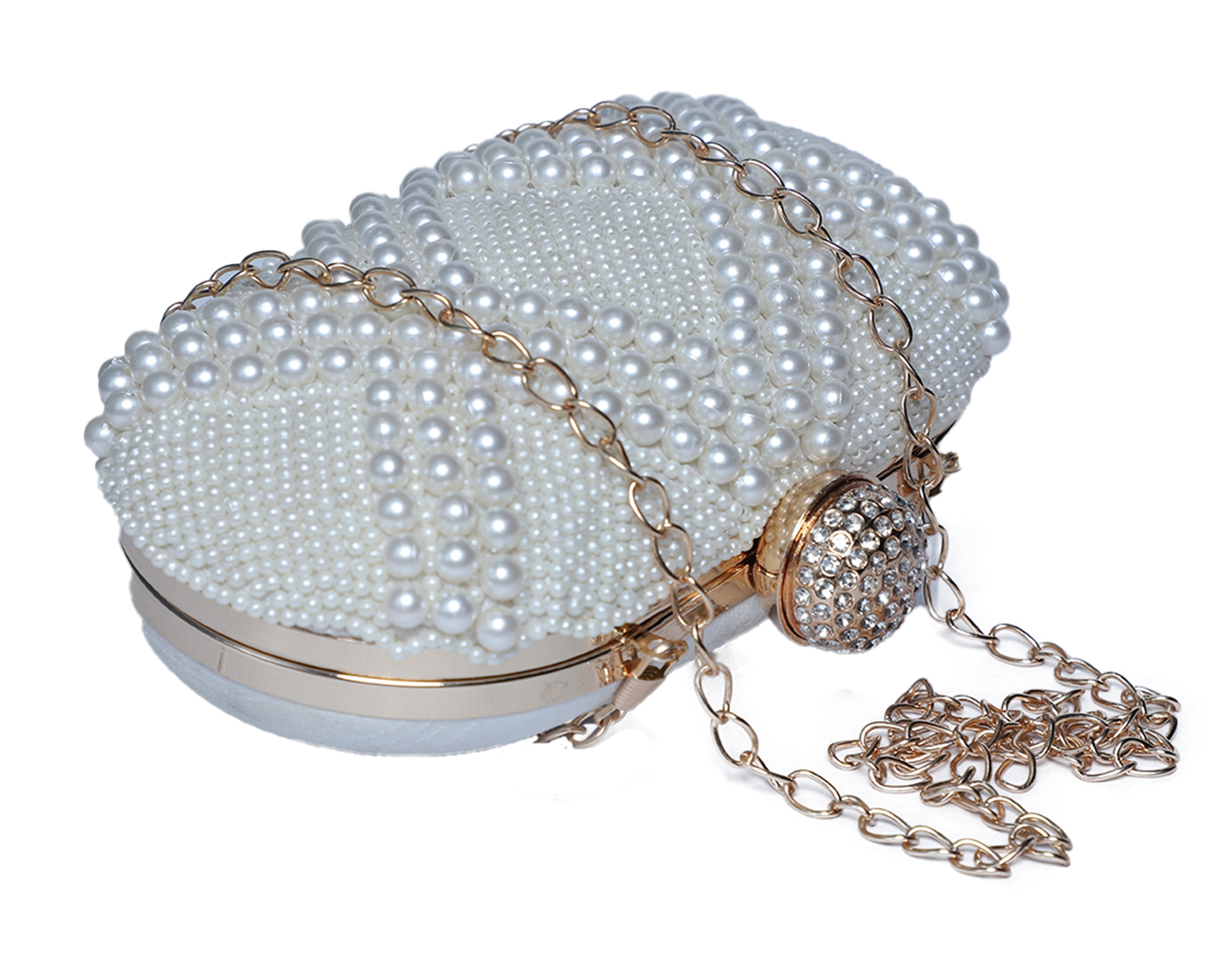 Handmade Pearly Oval Clutch