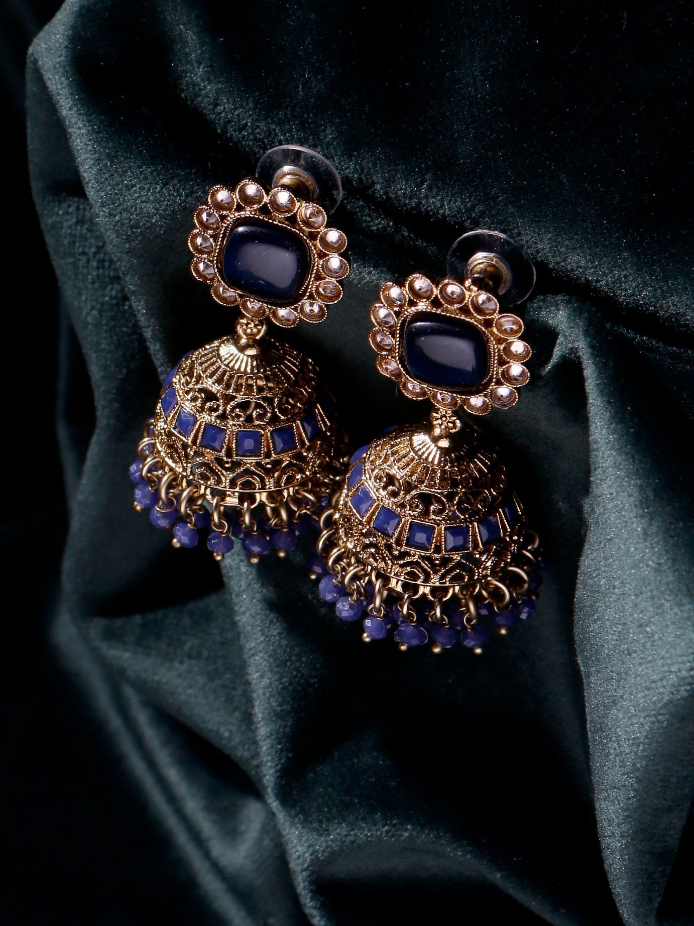Swisni Alloy Golden Jhumki Earrings