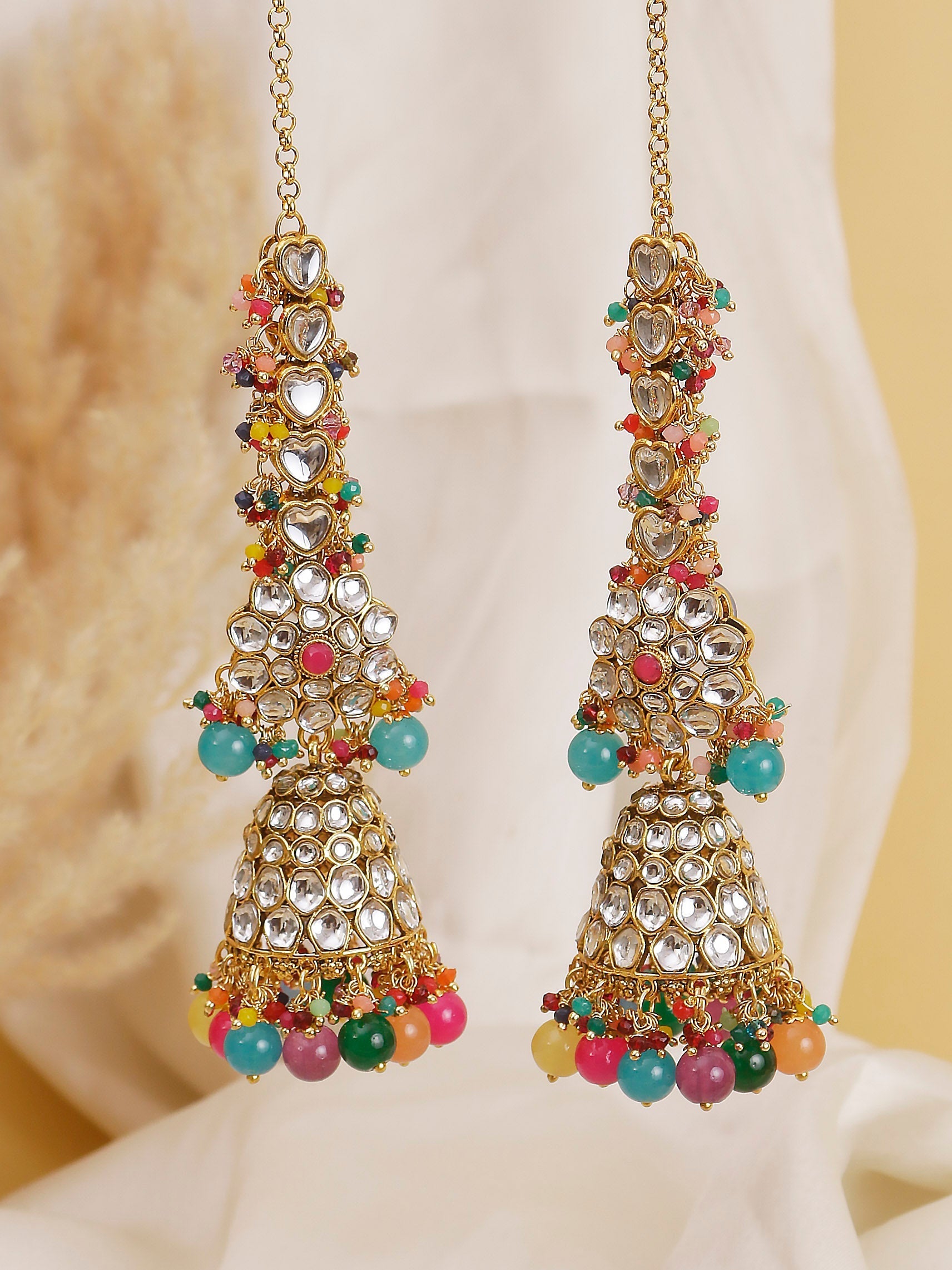 Swisni Alloy Golden Jhumki Earrings
