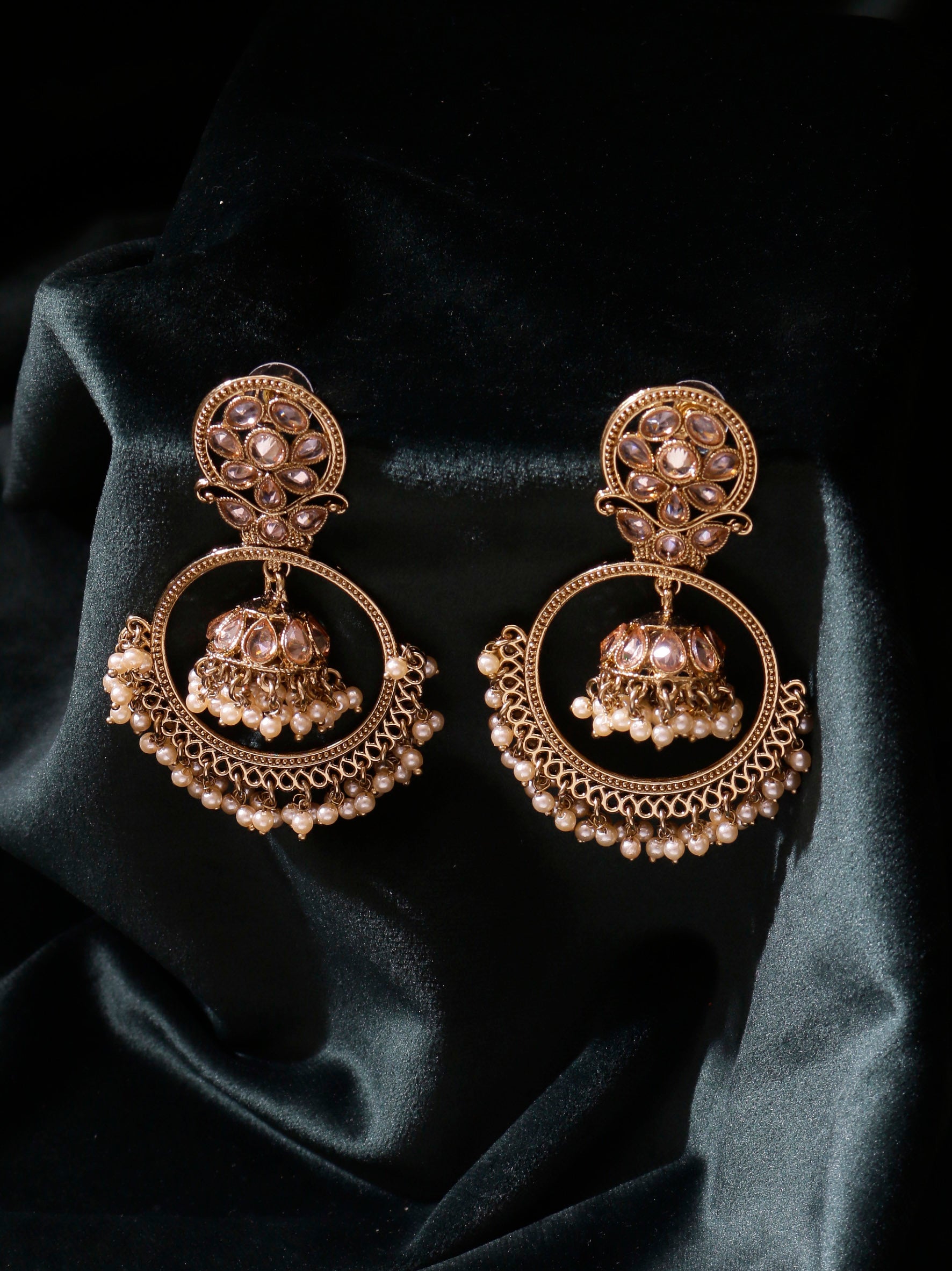 Swisni Alloy Golden Jhumki Earrings