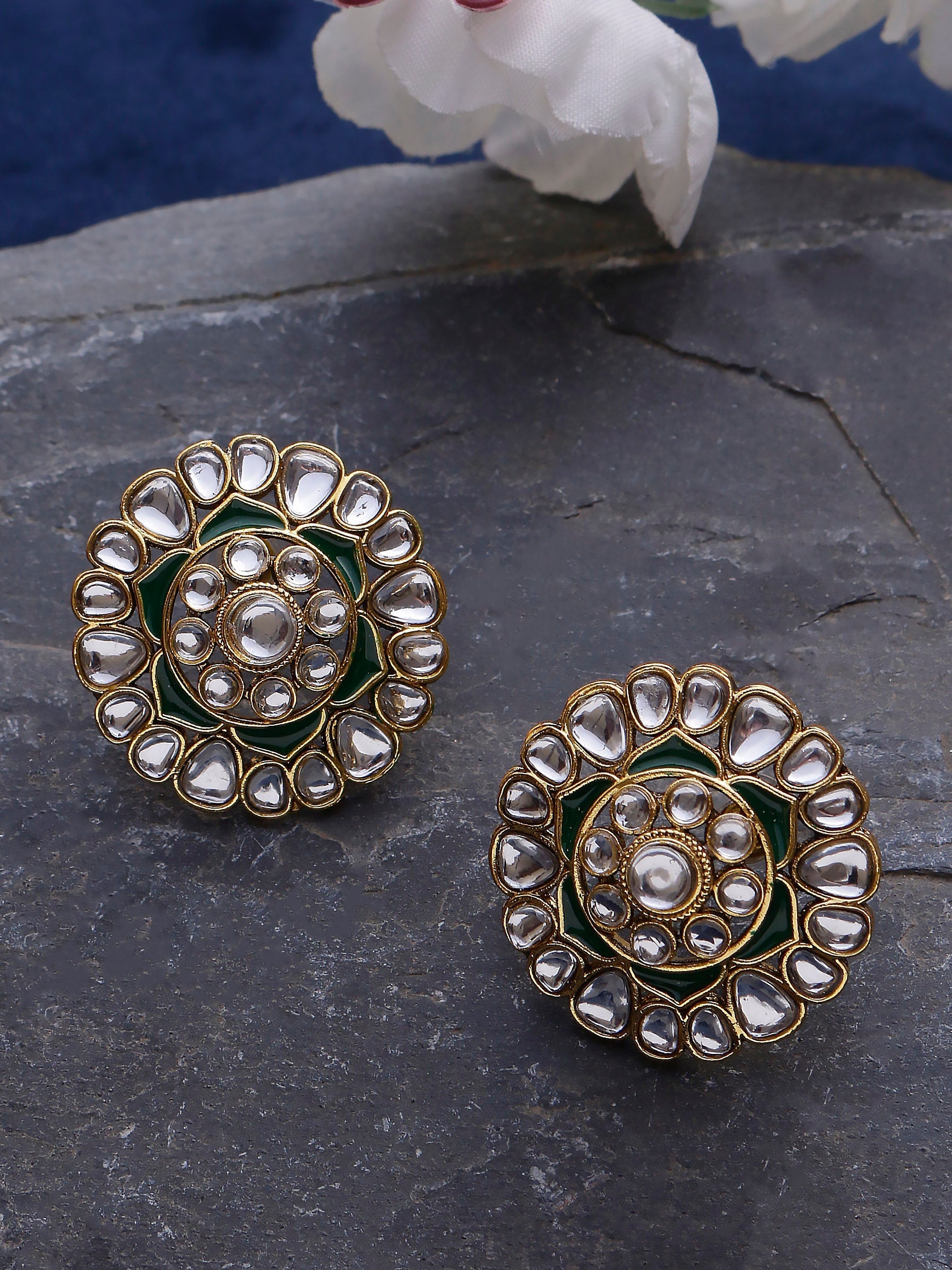 Swisni Alloy Golden Earrings